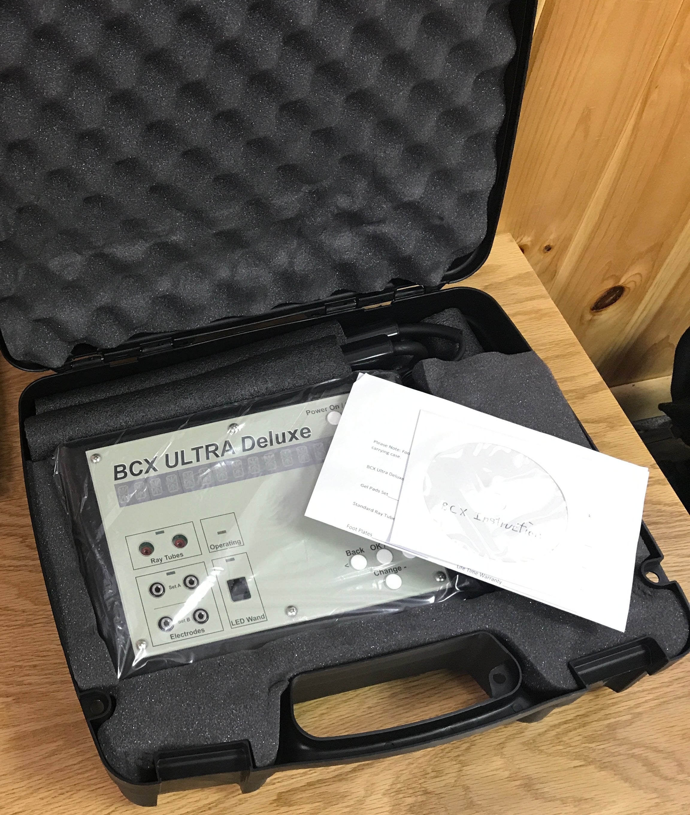 The 'BCX ULTRA Deluxe' in a black solid foam-lined case.